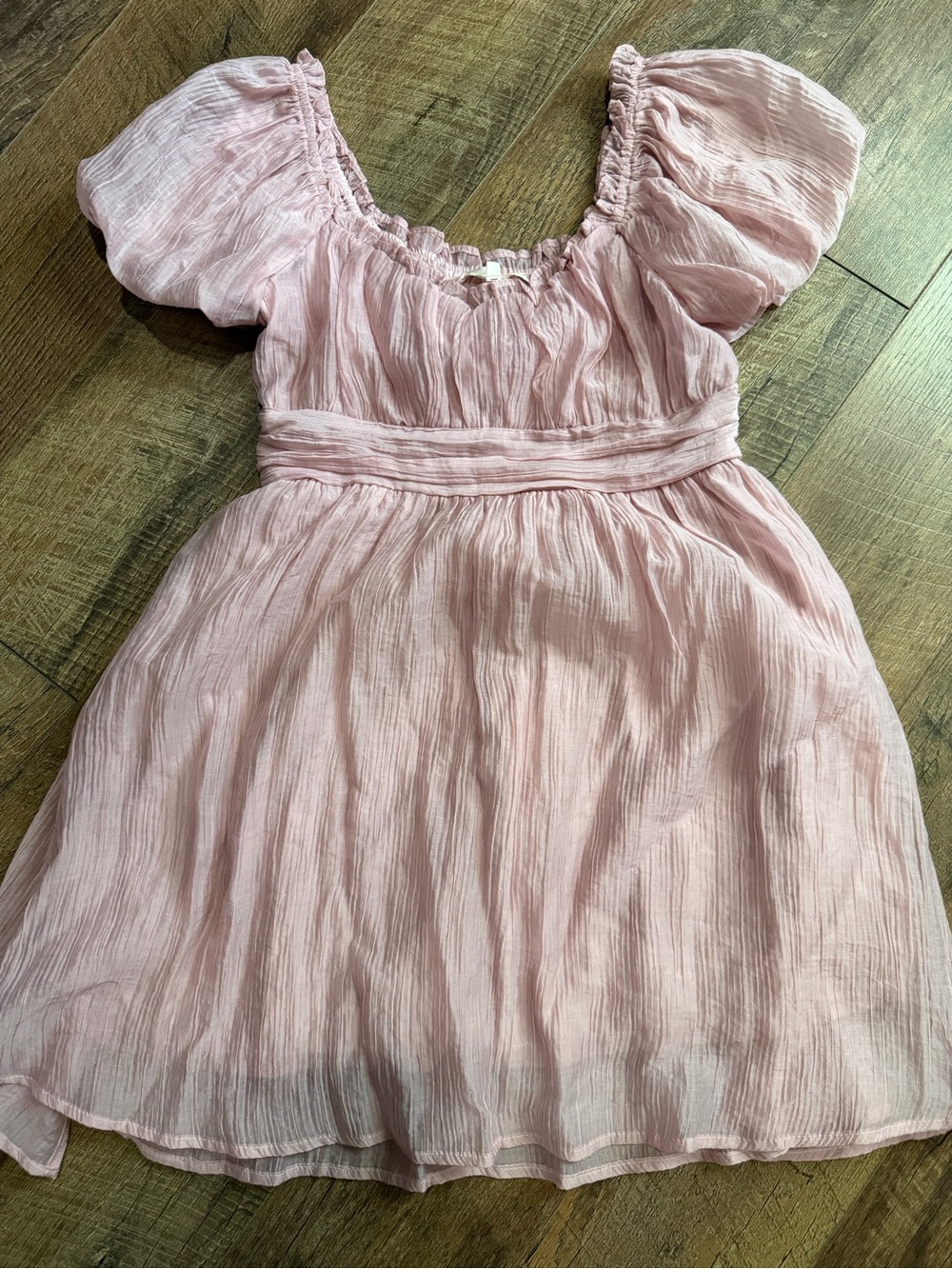 Girls' Pink Puff-Sleeve Dress - Brand Unspecified